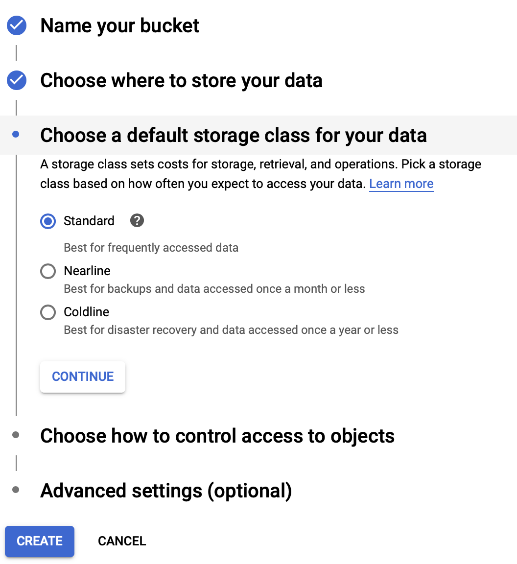 Choose Storage Class - Google Cloud